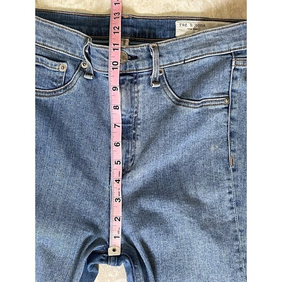Rag & Bone High Waisted Raw Frayed Step Hem Stretch Skinny Jeans Light Wash 30 - Picture 6 of 11